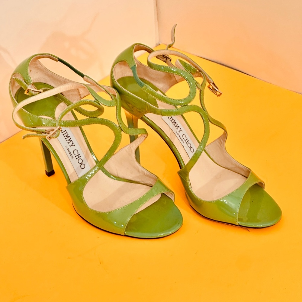 Jimmy Choo Green Strappy Heels - Picture 9 of 10
